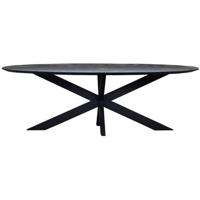 Giga Meubel - Eettafel Diamond Zwart Ovaal 160cm - thumbnail