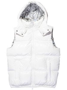 Purple Brand gilet matelassé à logo imprimé - Blanc