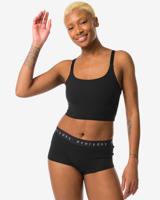 HEMA Damesboxer katoen everyday tailleband zwart (zwart)