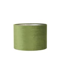 Light & Living Cilinder Lampenkap Velours - Olive Green - Ø40x30cm