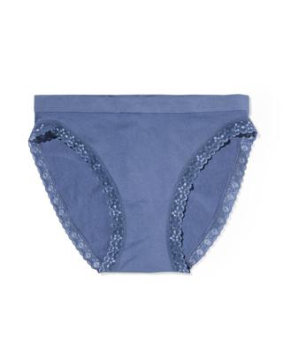 HEMA Damesslip Naadloos Micro Met Kant Blauw (blauw)