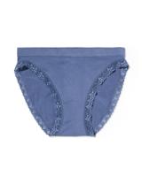 HEMA Damesslip Naadloos Micro Met Kant Blauw (blauw)