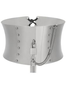 Dolce & Gabbana ceinture-corset à détail de cadenas - Argent