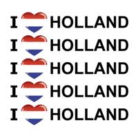 Sticker - 10x - I love Holland - 19 x 4 cm - Nederland - landenthema