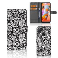 Samsung Galaxy M11 | A11 Hoesje Black Flowers