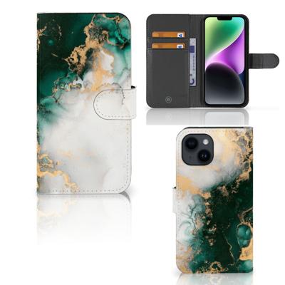 Bookcase voor iPhone 15 Marmer Groen Bookcase voor iPhone 15 Marmer Groen