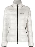 Moncler logo-print padded jacket - Gris