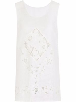 Dolce & Gabbana tunique en lin à broderies - Blanc
