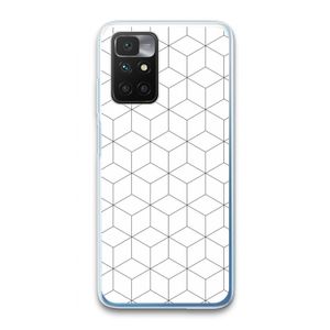 Zwart-witte kubussen: Xiaomi Redmi 10 Transparant Hoesje