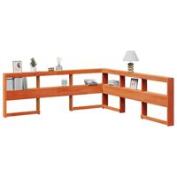 Boekenkast Hoofdeinde L-vormig 200 cm grenenhout wasbruin
