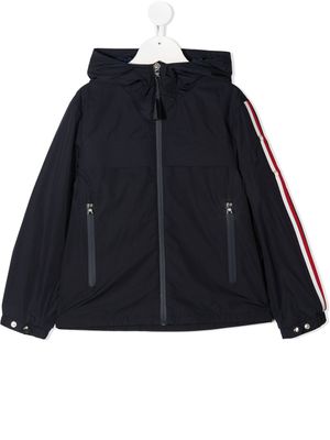 Moncler Enfant veste à bords rayés - Bleu