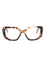 Prada Eyewear logo-print cat eye-frame glasses - Marron