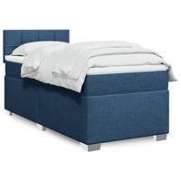 Boxspring met matras stof blauw 80x200 cm