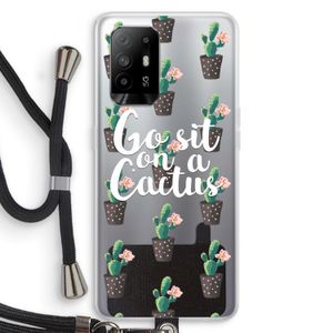 Cactus quote: Oppo A95 5G Transparant Hoesje met koord