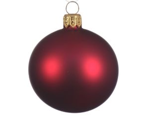 6 Glazen kerstballen mat 8 cm ossenbloed - Decoris