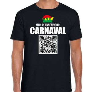 Carnaval QR code plannen voor carnaval / Limburg feest t-shirt heren zwart - Carnaval shirts 2XL  -
