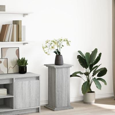 Sokkel met opbergruimte 31x30x60 cm bewerkt hout grijs sonoma