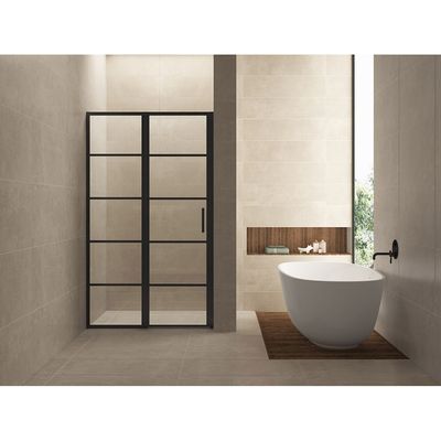 Nisdeur Wiesbaden Horizon met Vast Paneel 110x200 cm 8 mm NANO Mat Zwart