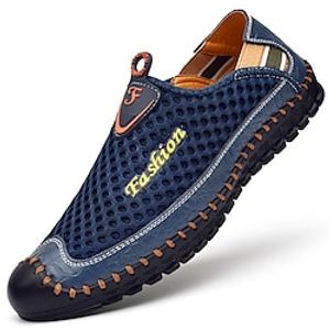 Voor heren Schoenen Instappers en instappers Handgemaakte schoenen Wandelen Casual Dagelijks Elastische stof Ademend Zwart Leger Groen Blauw Zomer Lente Lightinthebox