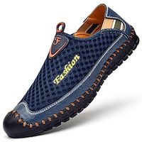 Voor heren Schoenen Instappers en instappers Handgemaakte schoenen Wandelen Casual Dagelijks Elastische stof Ademend Zwart Leger Groen Blauw Zomer Lente Lightinthebox - thumbnail