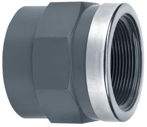 Aquaforte Schroefbus 75mm x 2½ inch Lijm x Binnendraad PVC met RVS Ring voor Vijvers