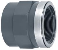 Aquaforte Schroefbus 75mm x 2½ inch Lijm x Binnendraad PVC met RVS Ring voor Vijvers - thumbnail