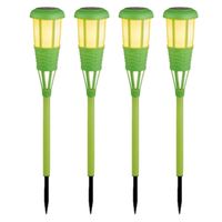 8x stuks solar tuinfakkel/tuinlamp groen op zonne-energie 61 cm