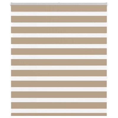 VidaXL Zebra blind 130x150 cm stofbreedte 125,9 cm polyester zandbruin