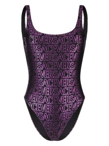 Versace maillot de bain à logo imprimé all-over - Noir