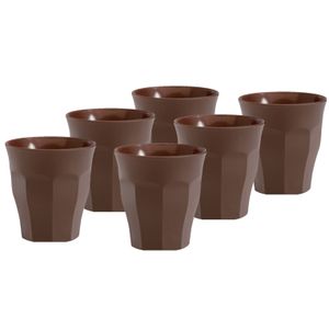 Set van 6x stuks koffie/espresso glazen bruin 90 ml Picardie