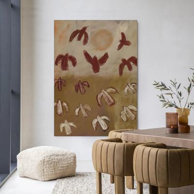 Urban Cotton Wandkleed 'Sunbirds' 145 x 190cm in Frame - black