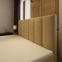 OP=OP Hoofdbord Monza Beige 160 x 100 Suede Beige (Zandkleur)