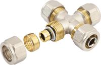 Bonfix - Alu-Knelfitting - Kruisstuk - 4 x alu-knel - 18mm x 18mm x 18mm x 18mm