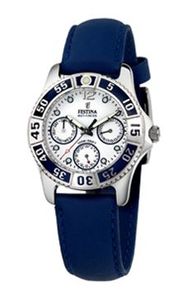 Horlogeband Festina F16039-2 / F16039-6 Leder Blauw 18mm