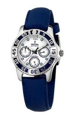Horlogeband Festina F16039-2 / F16039-6 Leder Blauw 18mm