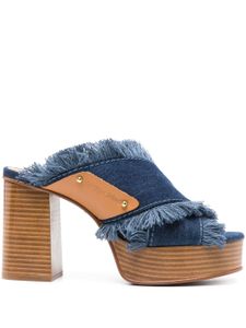 See by Chloé mules en jean 100 mm à bords francs - Bleu