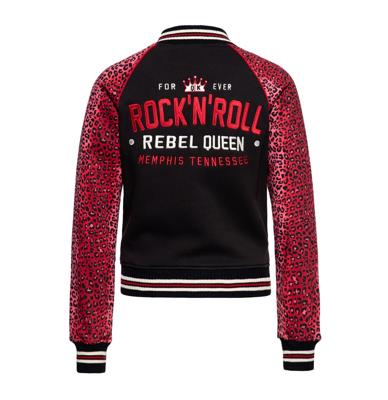 Queen Kerosin Rock &apos;N&apos; Roll College Jacket Leopard Black-XS