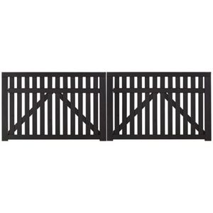 Zwart Houten Dubbele Tuinpoort Country 300 x 98 CM