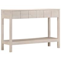 Wandtafel 110x35x75 cm massief mangohout wit - thumbnail