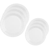 Santex Feest borden set - 40x stuks - wit - 17 cm en 22 cm - Feestbordjes - thumbnail