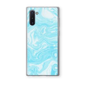 Waterverf blauw: Samsung Galaxy Note 10 Transparant Hoesje