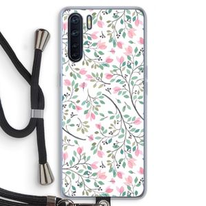 Sierlijke bloemen: Oppo A91 Transparant Hoesje met koord