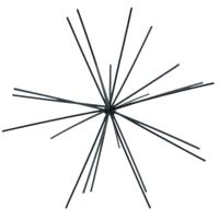 Housevitamin ornament firework metaal zwart 25 cm | 12 stuks