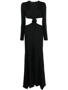 Blumarine robe longue à découpes - Noir