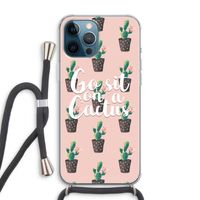Cactus quote: iPhone 12 Pro Max Transparant Hoesje met koord
