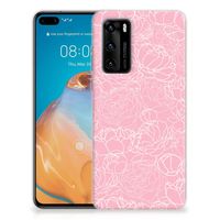 Huawei P40 TPU Case White Flowers