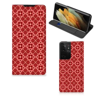 Samsung Galaxy S21 Ultra | Hoesje met Magneet | Batik Rood