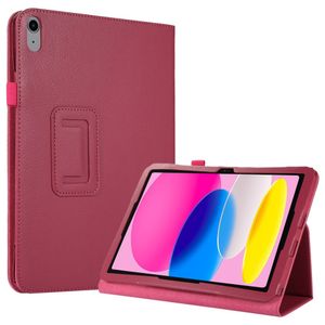 Lunso - iPad 10 (2022) - Stand flip Bookcase hoes - Roze