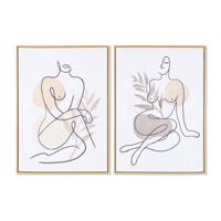 Schilderij DKD Home Decor 50 x 3,5 x 70 cm Abstract Scandinavisch (2 Stuks)