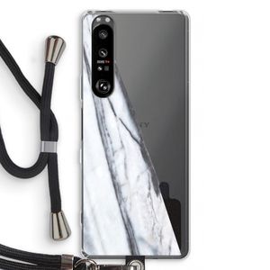 Gestreepte marmer: Sony Xperia 1 III Transparant Hoesje met koord